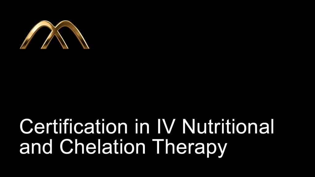 Course card for Certification in IV Nutritional and Chelation Therapy